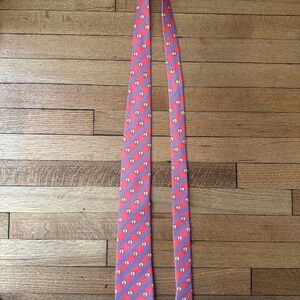 100% Silk Blue and Pink Virginia Seal Tie